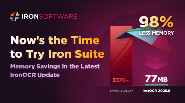 IronOCR 2025.9 Achieves Up to 98% Memory Reduction, Eliminates Document Processing Crashes